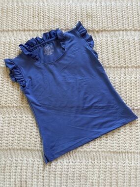 Garb Girls Purple Blue Ruffle Sleeve Golf Shirt